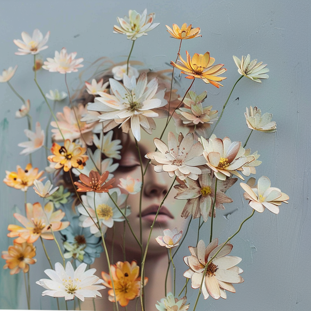 A delicate blend of handcrafted paper daisies in soft pastel tones