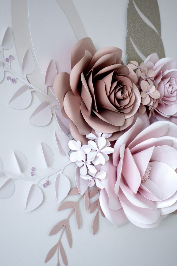 Custom 3D Paper Flower Wall Unicorn for baby girl room - Image 3