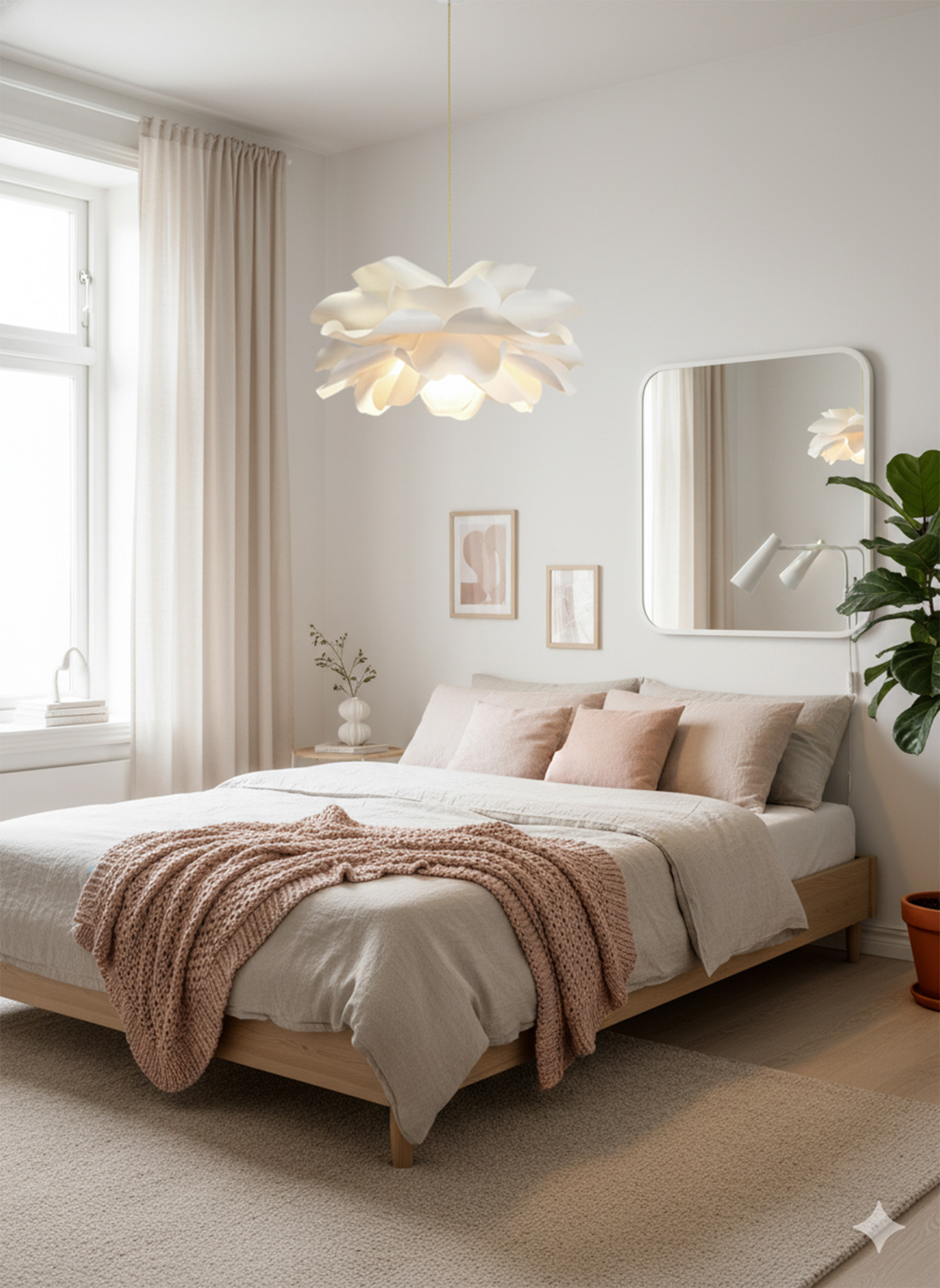 Large Paper flower pendant light