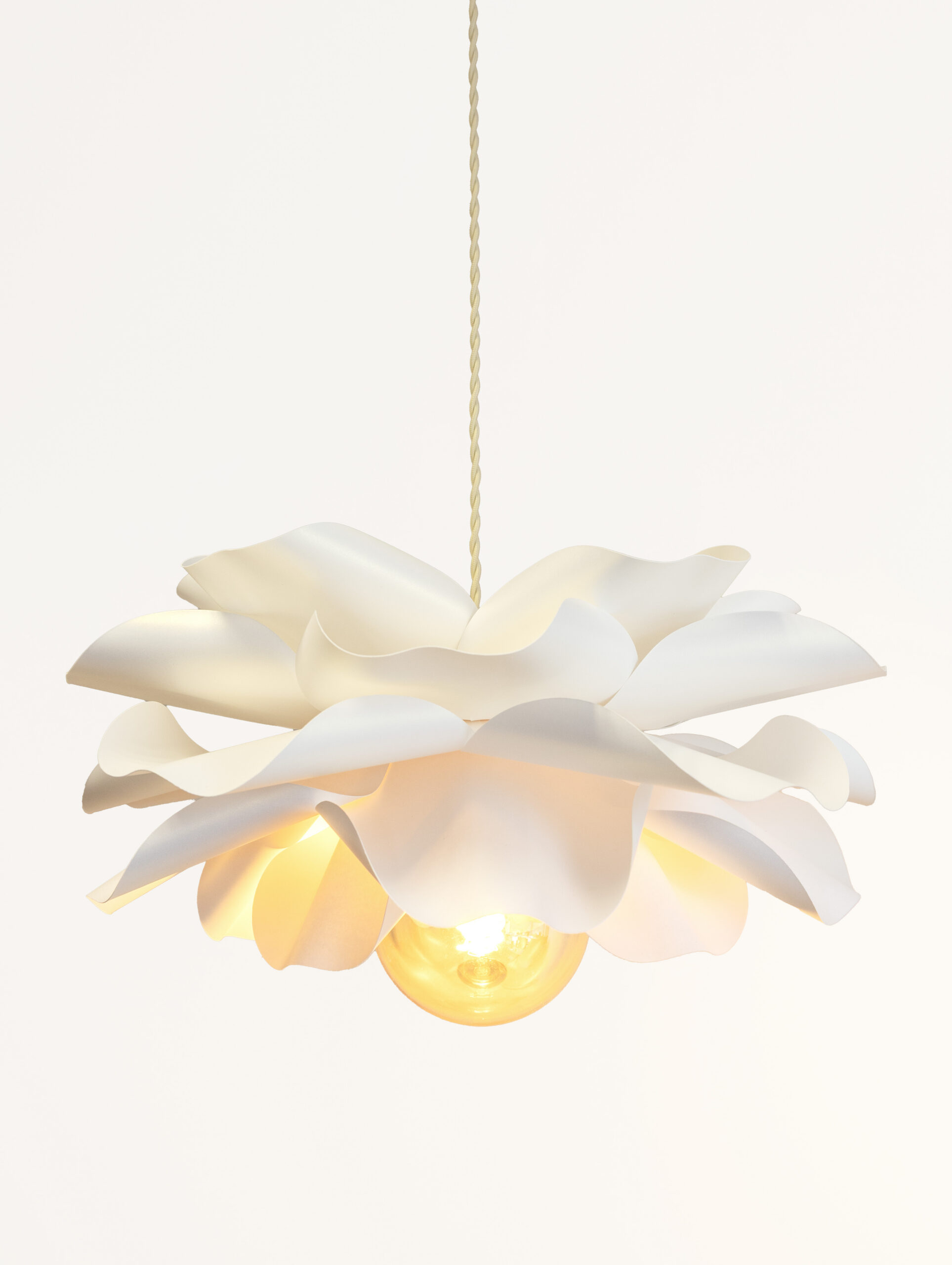 Large White Boohoo Flower Pendant Light - Floral Petal Pendant Lamp for Dining Room, Bedroom, Nursery.