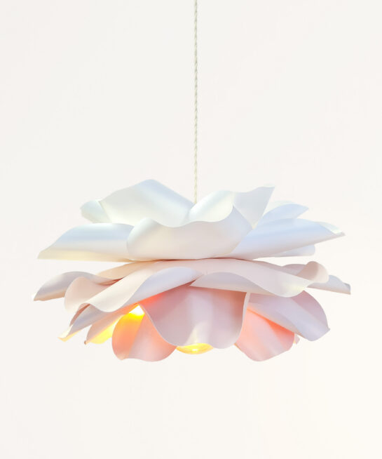 Decorative Paper Flower Pendant Lamp – Ambient Light, Floral Night Light, Petal pendant chandelier for bedroom.