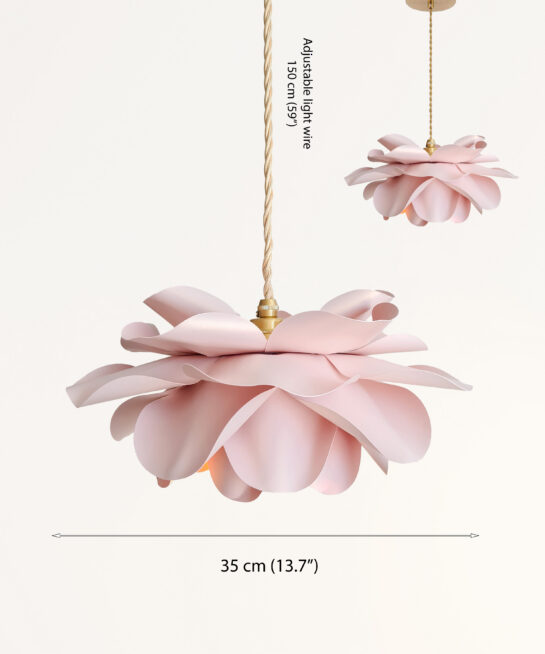 Decorative Paper Flower Pendant Lamp – Girl Nursery Ceiling Light, Floral Night Light, Handmade Flower Lampshade.