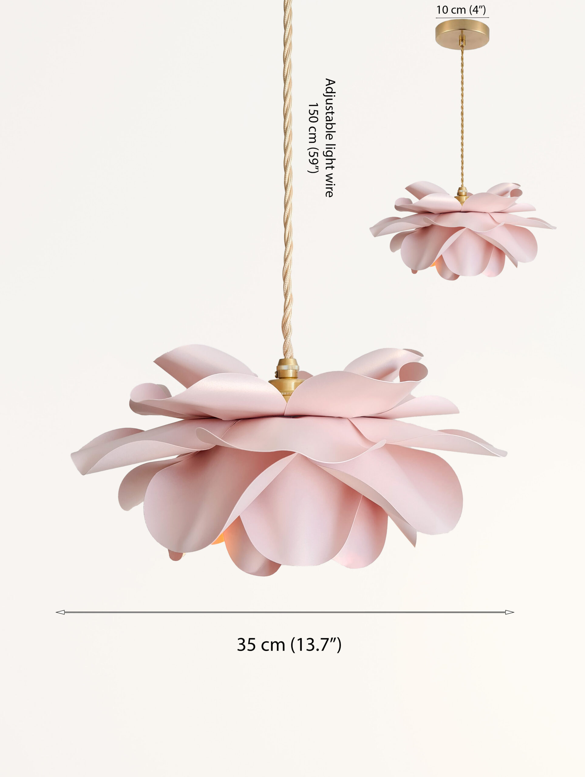 Decorative Paper Flower Pendant Lamp – Girl Nursery Ceiling Light, Floral Night Light, Handmade Flower Lampshade.