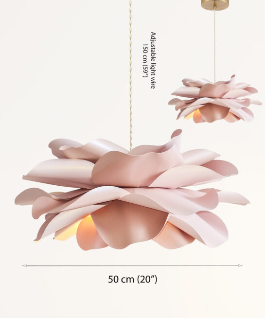 Large Paper Flower Pendant Light – Handmade Floral Lampshade for Dining room, bedroom.